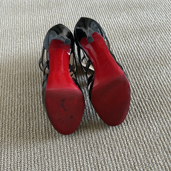 Christian Louboutin Black Patent Leather Sandals - Picture 5 of 5